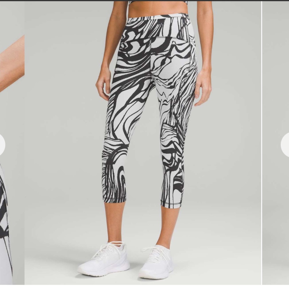Lululemon- Sz 10- Swift Speed HR Crop- Jacquard Vapor Graphite Grey- Pockets!